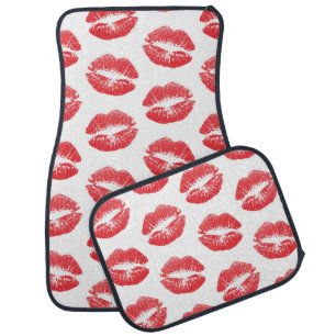 Red Lips, Pattern Of Lips, Red Lipstick, Kiss Car Floor Mat