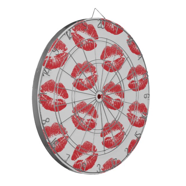 Red Lips, Pattern Of Lips, Red Lipstick, Kiss Dart Board (Front Left)