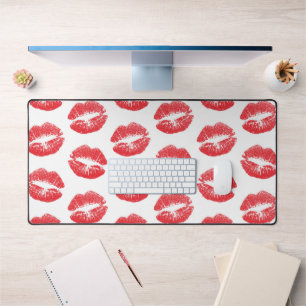 Red Lips, Pattern Of Lips, Red Lipstick, Kiss Desk Mat