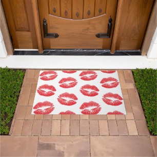 Red Lips, Pattern Of Lips, Red Lipstick, Kiss Doormat