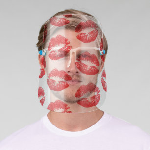 Red Lips, Pattern Of Lips, Red Lipstick, Kiss Face Shield