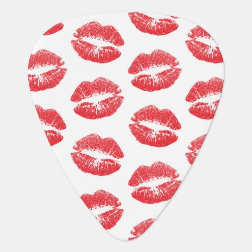 Red Lips Pattern Of Lips Red Lipstick Kiss Guitar Pick