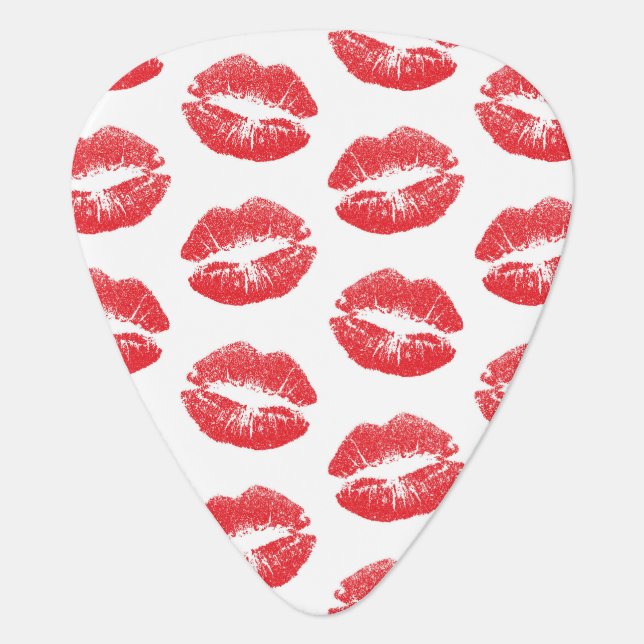 Red Lips, Pattern Of Lips, Red Lipstick, Kiss Guitar Pick (Front)