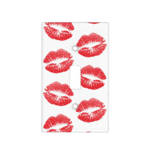 Red Lips, Pattern Of Lips, Red Lipstick, Kiss Light Switch Cover