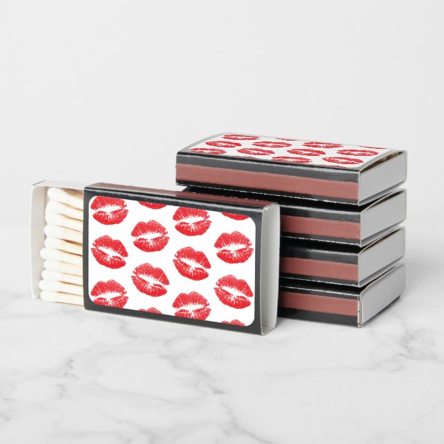 Red Lips, Pattern Of Lips, Red Lipstick, Kiss Matchboxes (Stacked)