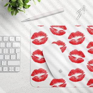 Red Lips, Pattern Of Lips, Red Lipstick, Kiss Mouse Pad