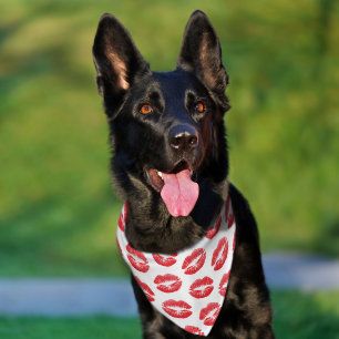 Red Lips, Pattern Of Lips, Red Lipstick, Kiss Pet Bandana Collar