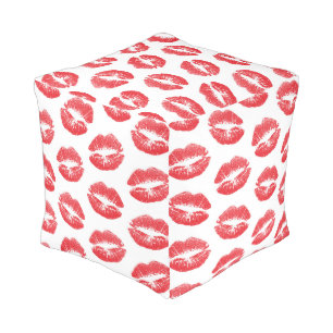 Red Lips, Pattern Of Lips, Red Lipstick, Kiss Pouf