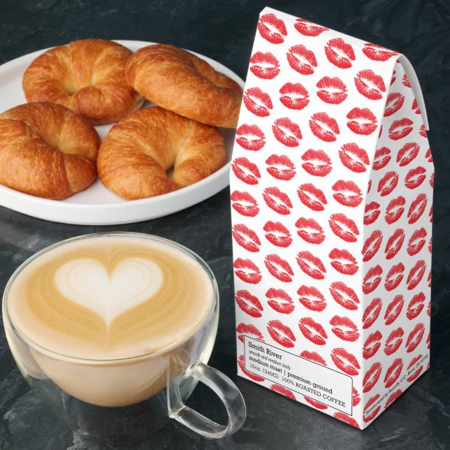Red Lips, Pattern Of Lips, Red Lipstick, Kiss Roasted Coffee (Breakfast)