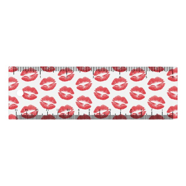 Red Lips, Pattern Of Lips, Red Lipstick, Kiss Ruler (Front)