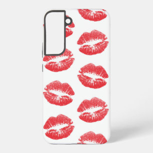 Red Lips, Pattern Of Lips, Red Lipstick, Kiss Samsung Galaxy S22+ Case