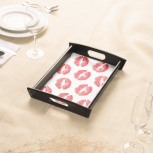 Red Lips, Pattern Of Lips, Red Lipstick, Kiss Serving Tray
