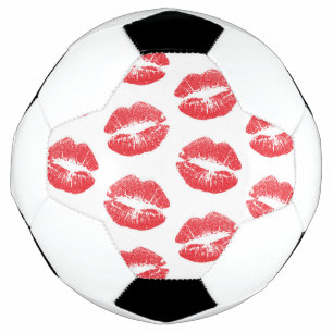 Red Lips, Pattern Of Lips, Red Lipstick, Kiss Soccer Ball