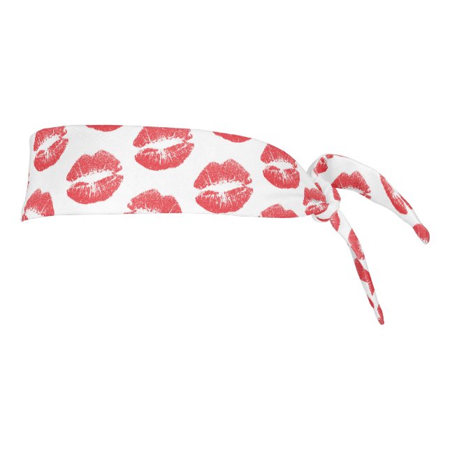 Red Lips, Pattern Of Lips, Red Lipstick, Kiss Tie Headband (Rotate 90)