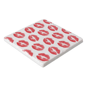 Red Lips, Pattern Of Lips, Red Lipstick, Kiss Trivet