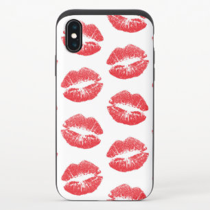 Red Lips, Pattern Of Lips, Red Lipstick, Kiss iPhone XS Slider Case
