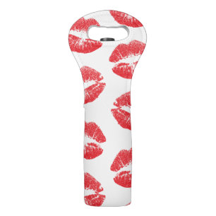 Red Lips, Pattern Of Lips, Red Lipstick, Kiss Wine Bag