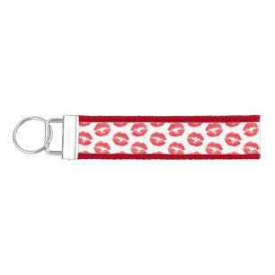 Red Lips, Pattern Of Lips, Red Lipstick, Kiss Wrist Keychain