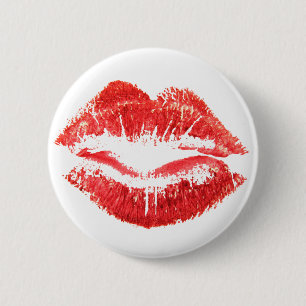 Red Lips Pinback Button