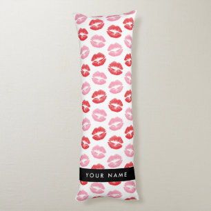 Red Lips, Pink Lips, Kiss, Your Name, Personalise Body Pillow