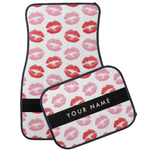 Red Lips, Pink Lips, Kiss, Your Name, Personalise Car Floor Mat