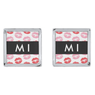 Red Lips, Pink Lips, Kiss, Your Name, Personalise Cufflinks