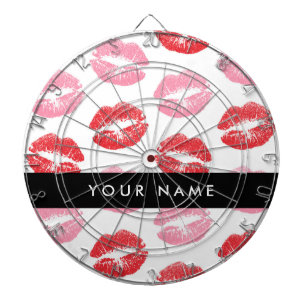 Red Lips, Pink Lips, Kiss, Your Name, Personalise Dart Board
