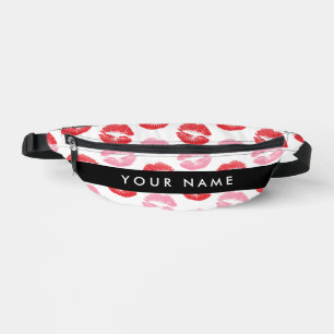 Red Lips, Pink Lips, Kiss, Your Name, Personalise Fanny Pack