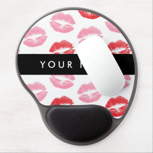 Red Lips, Pink Lips, Kiss, Your Name, Personalise Gel Mouse Pad