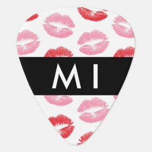 Red Lips, Pink Lips, Kiss, Your Name, Personalise Guitar Pick