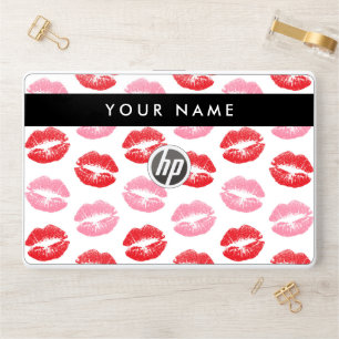 Red Lips, Pink Lips, Kiss, Your Name, Personalise HP Laptop Skin