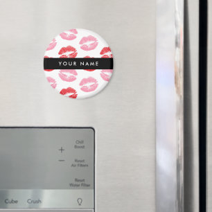 Red Lips, Pink Lips, Kiss, Your Name, Personalise Magnet