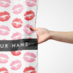 Red Lips, Pink Lips, Kiss, Your Name, Personalise Scarf