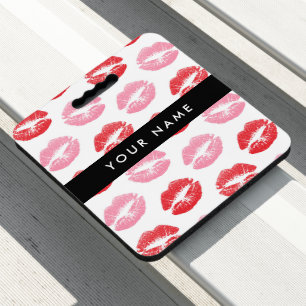 Red Lips, Pink Lips, Kiss, Your Name, Personalise Seat Cushion