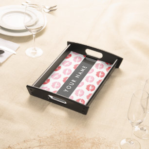 Red Lips, Pink Lips, Kiss, Your Name, Personalise Serving Tray