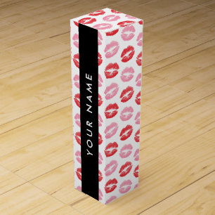 Red Lips, Pink Lips, Kiss, Your Name, Personalise Wine Box