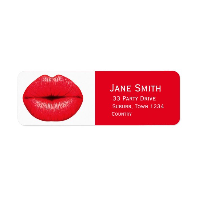 Red Lips punk lipstick pop art Label (Front)