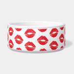Red Lips, Red Lipstick, Kiss, Pattern Of Lips Bowl<br><div class="desc">Elegant,  stylish and sophisticated pattern with red lips. Modern and trendy gift,  perfect for the makeup lover in your life.</div>