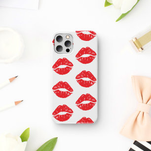 Red Lips, Red Lipstick, Kiss, Pattern Of Lips iPhone 11 Case