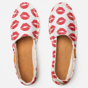 Red Lips, Red Lipstick, Kiss, Pattern Of Lips Espadrilles