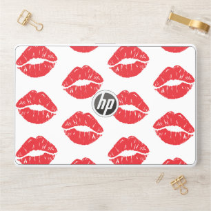 Red Lips, Red Lipstick, Kiss, Pattern Of Lips HP Laptop Skin