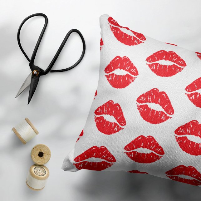 Red Lips, Red Lipstick, Kiss, Pattern Of Lips Pet Bed (Creator Uploaded)