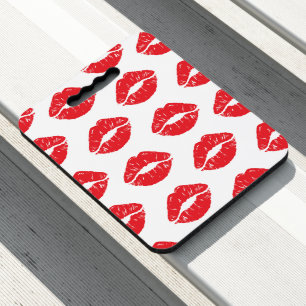 Red Lips, Red Lipstick, Kiss, Pattern Of Lips Seat Cushion