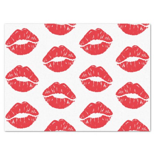 Red Lips Red Lipstick Kiss Pattern Of Lips Tissue Paper