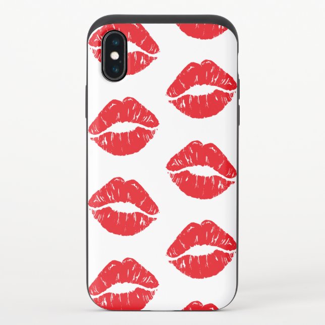 Red Lips, Red Lipstick, Kiss, Pattern Of Lips Uncommon iPhone Case (Back)
