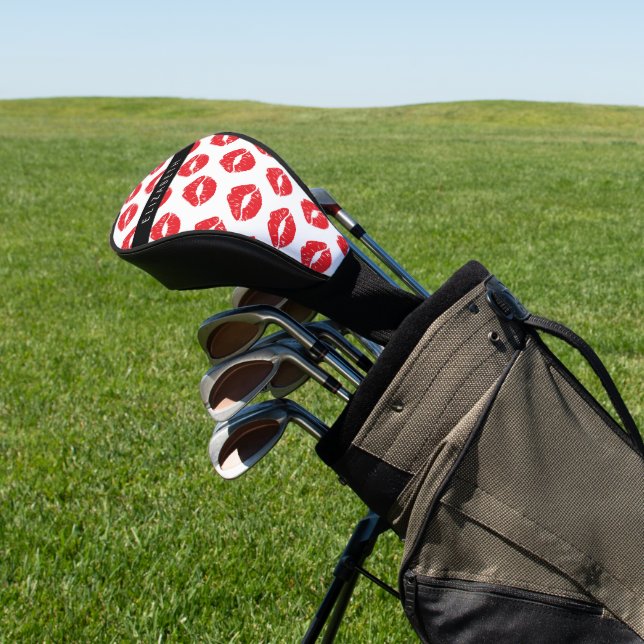 Red Lips, Red Lipstick, Pattern Of Lips, Your Name Golf Head Cover (In Situ)