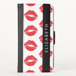 Red Lips, Red Lipstick, Pattern Of Lips, Your Name iPhone X Wallet Case