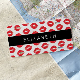 Red Lips, Red Lipstick, Pattern Of Lips, Your Name License Plate