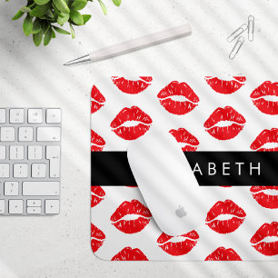 Red Lips, Red Lipstick, Pattern Of Lips, Your Name Mouse Pad