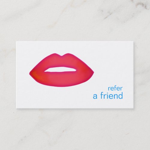 Red Lips Refer A Friend Coupon Salon Business Card Templates